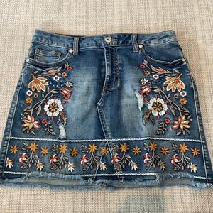 Altar’d State Denim Skirt with flowers